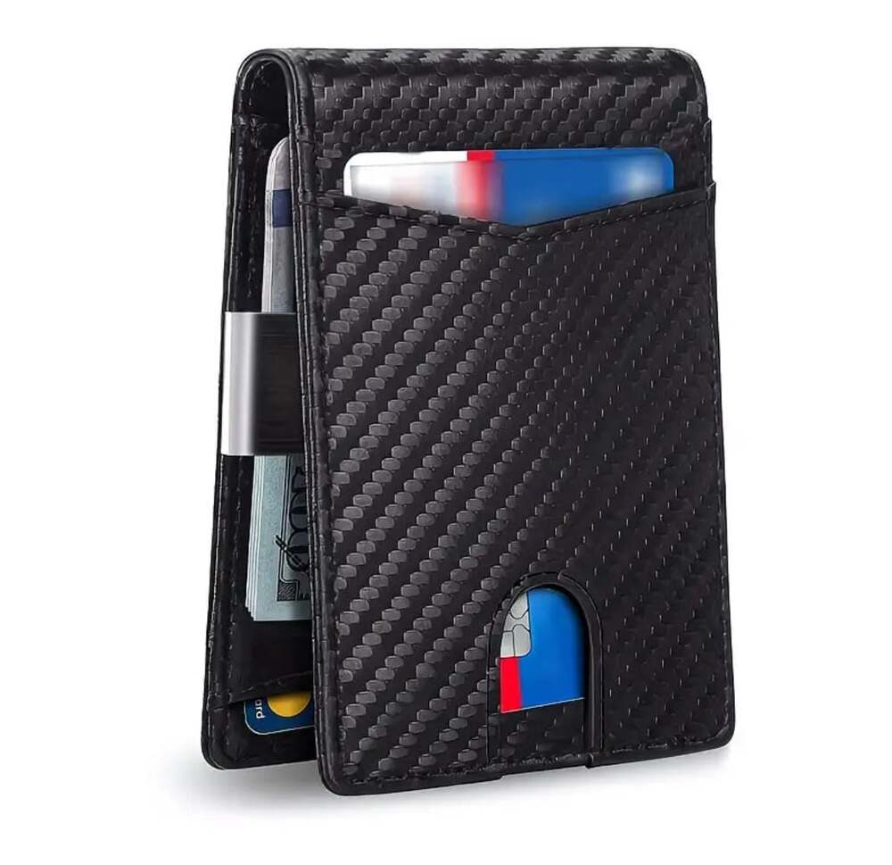 Thin Small Wallet Front Pocket ID Credit Card Holder with Money Clip RFID